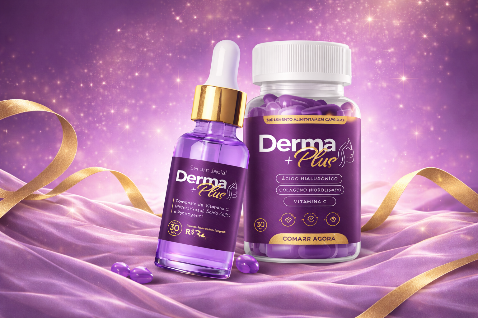 Imagem de capa Derma Plus com sérum e cápsulas